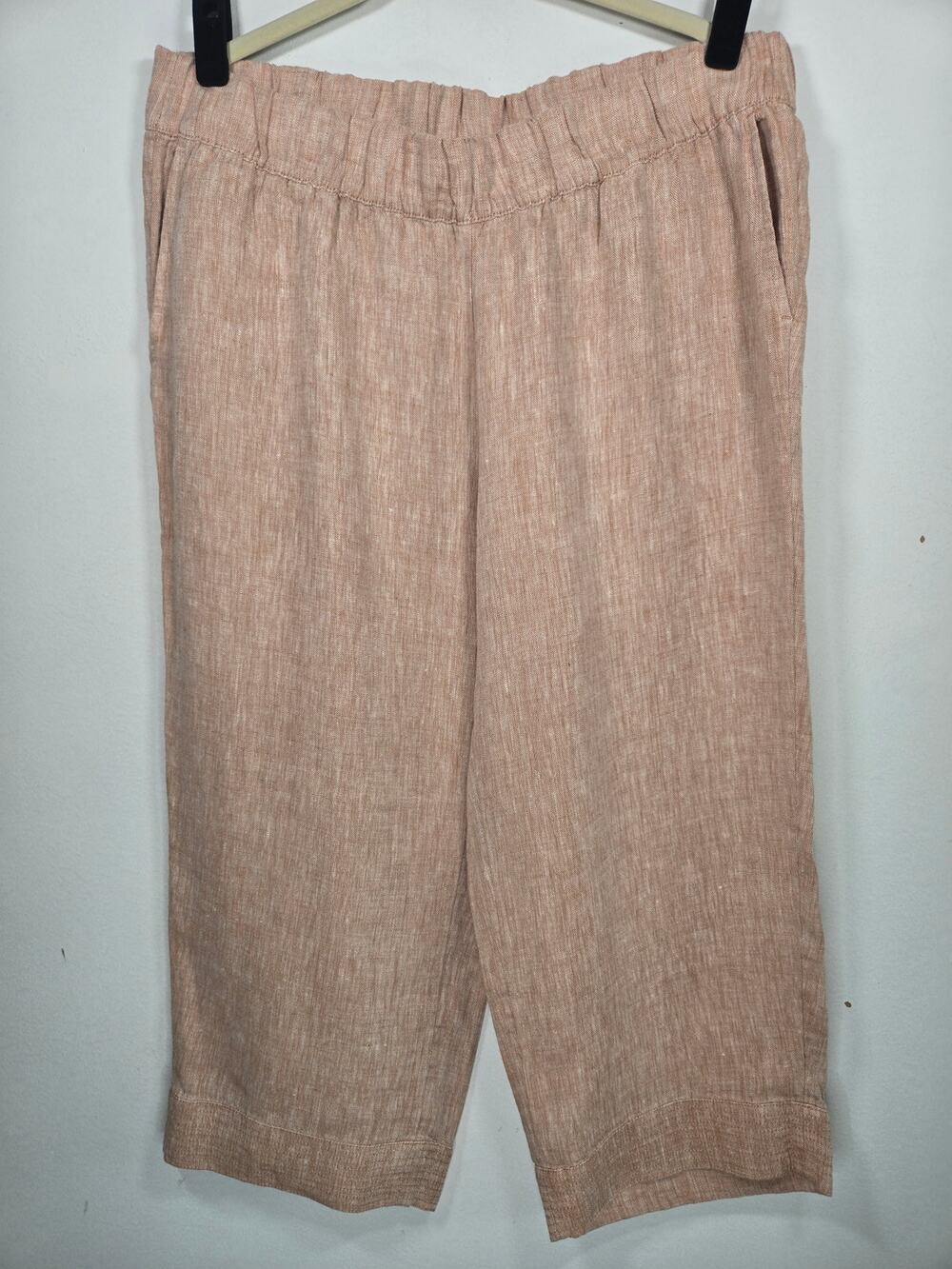 J. Jill Pure Jill Roll Tab Cropped Wheat Color Pants With Pockets Size XL Petite